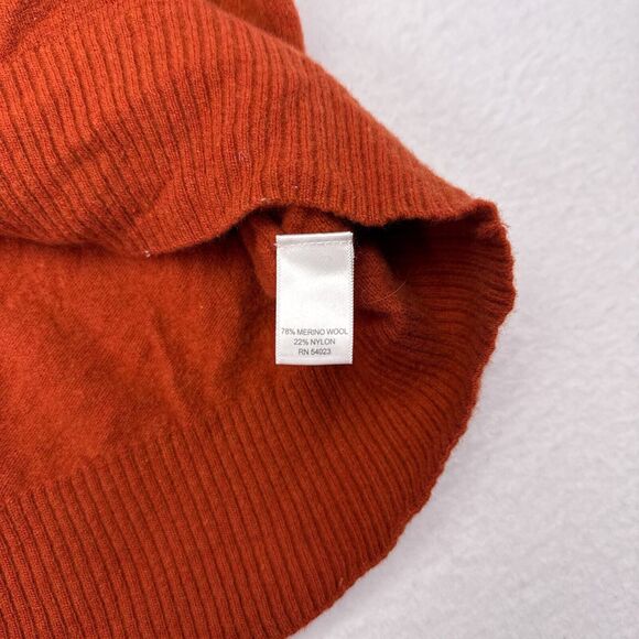 Banana Republic‎ Sweater Men’s Size XL Orange Merino Wool Pullover Thin Knit - Picture 7 of 10